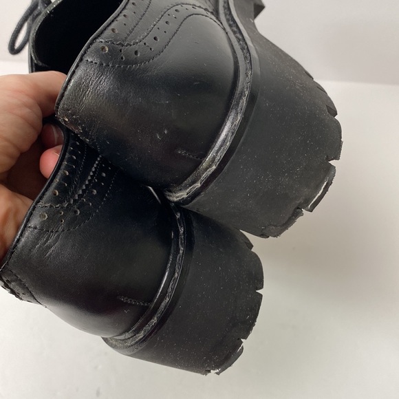 Zara Shoes Women US 6.5 EU 37 Black Brogue Oxford Chunky Lug Sole Platform - Picture 12 of 14